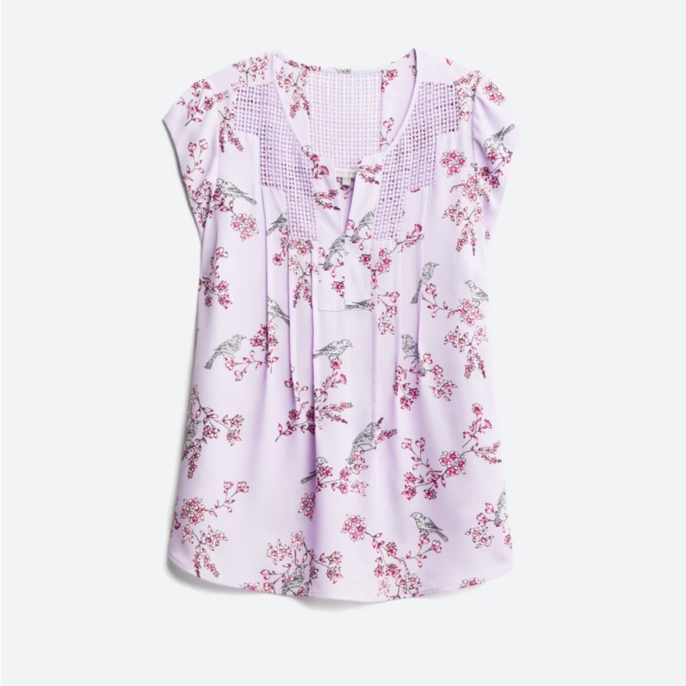 DANIEL RAINN-Estefany Lace Recycled- Polyester Blouse- light purple- 1X